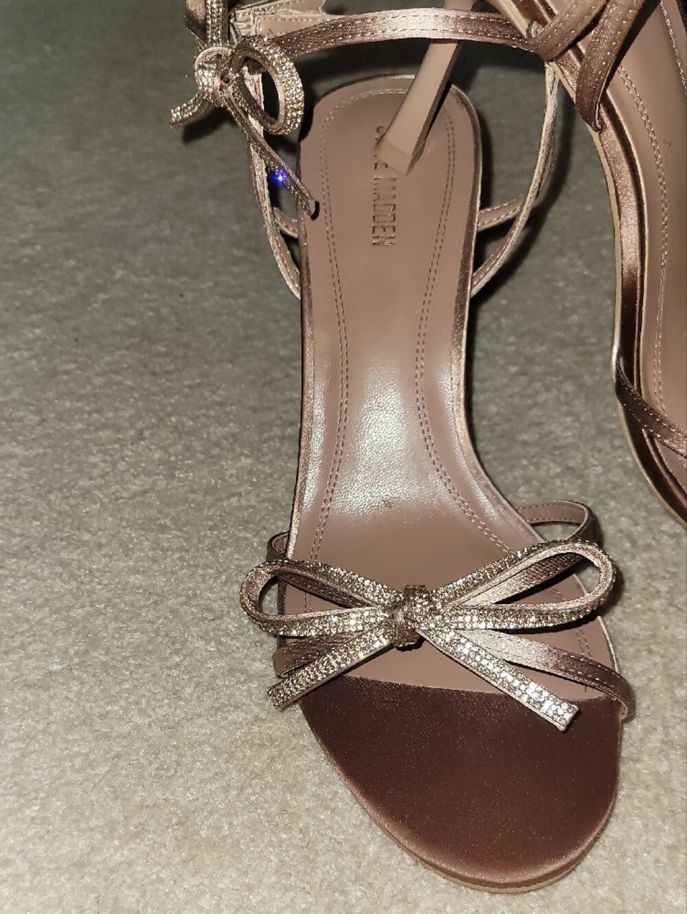 Steve Madden Rose Gold Bow-Strap Heels - Picture 4 of 9